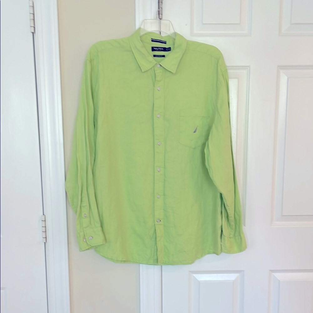 Men’s Nautica classic fit linen long sleeve shirt